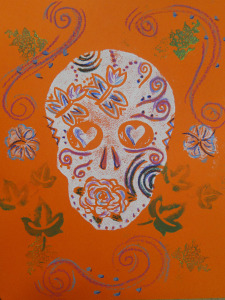 Skull Relief Print, Day of the Dead