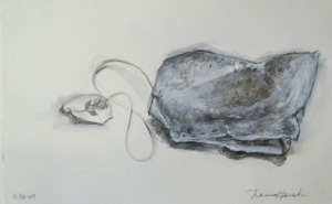 Rose Tea Bag, graphite, acrylic on paper 6.25" x 10" $58.00 ©NanciHersh 