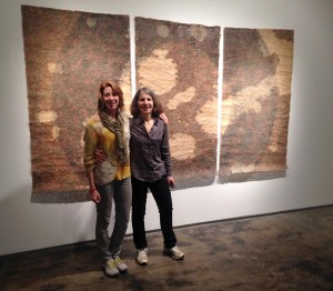 photo of Nanci Hersh with Deb Nehmad at her exhibition Wasted at Kim Foster Gallery