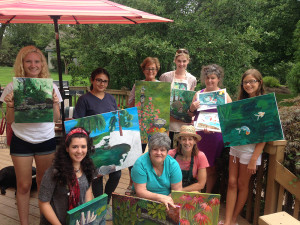 Group shot of Painting by the Pond 2015 participants on Day 5 