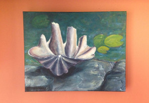 Shell, acrylic on canvas, 11" x 14", ©IvanaGatica