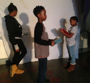 Silhouette tableaus with students from MAUC, Wilmington